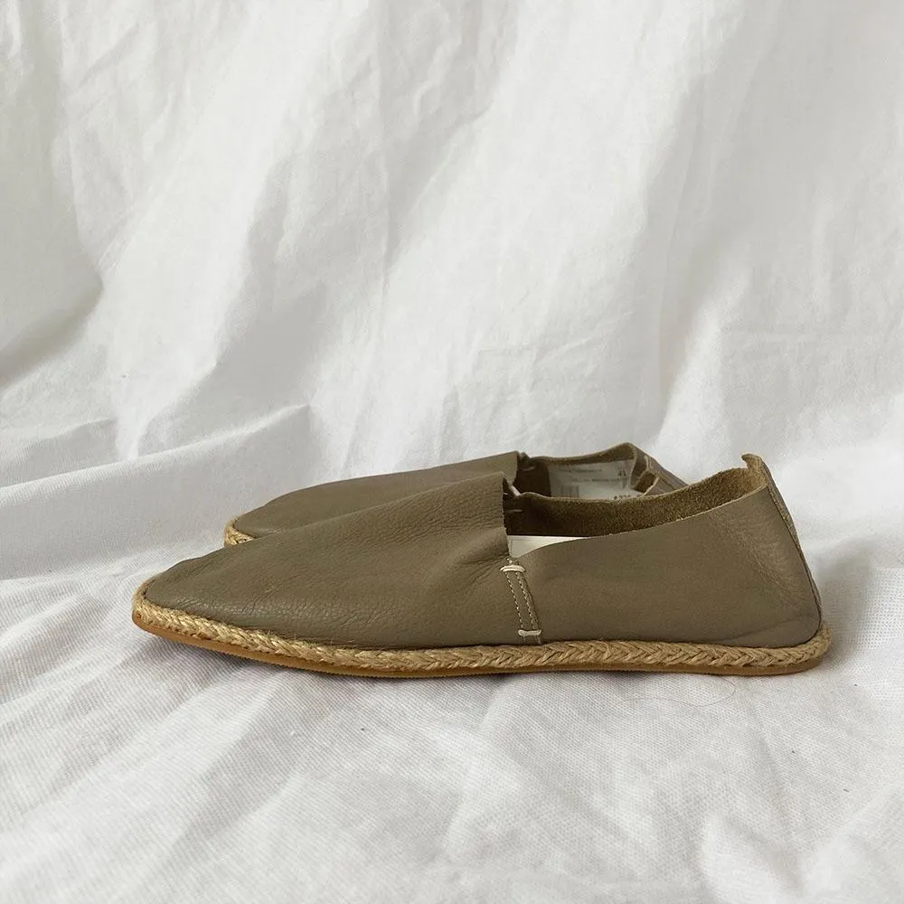 Frette Merida Leather Espadrilles in Dark Gray, 41