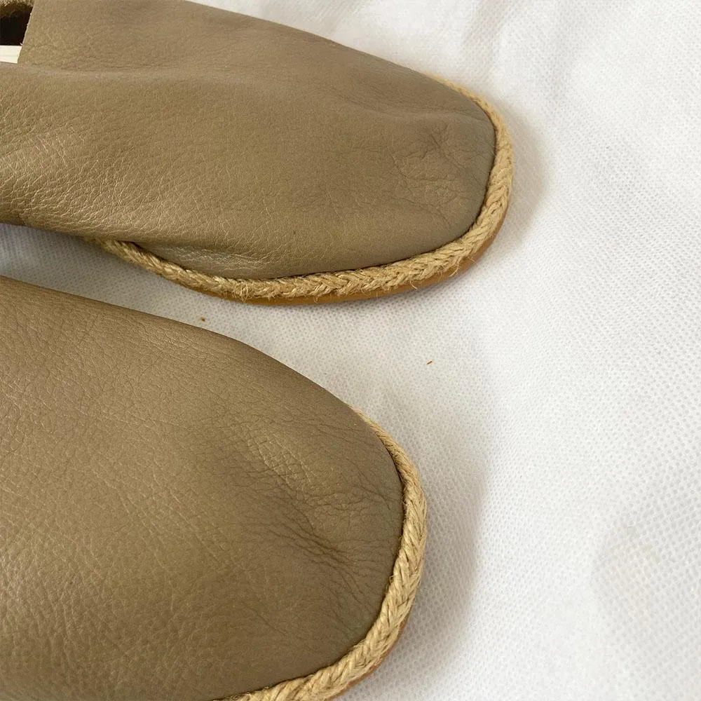 Frette Merida Leather Espadrilles in Dark Gray, 41