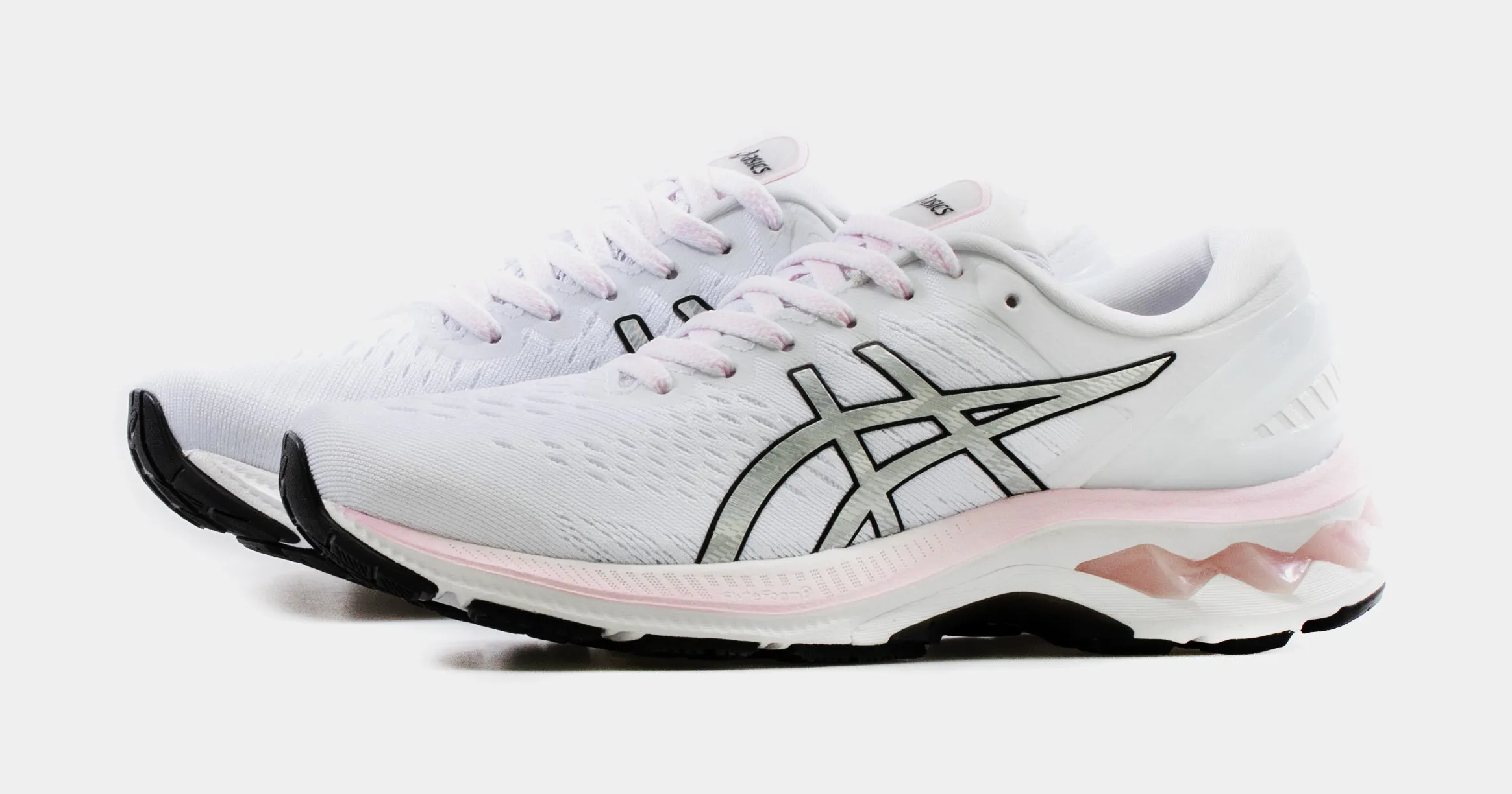 Gel Kayano 27 Womens Running Shoes (White/Pink)