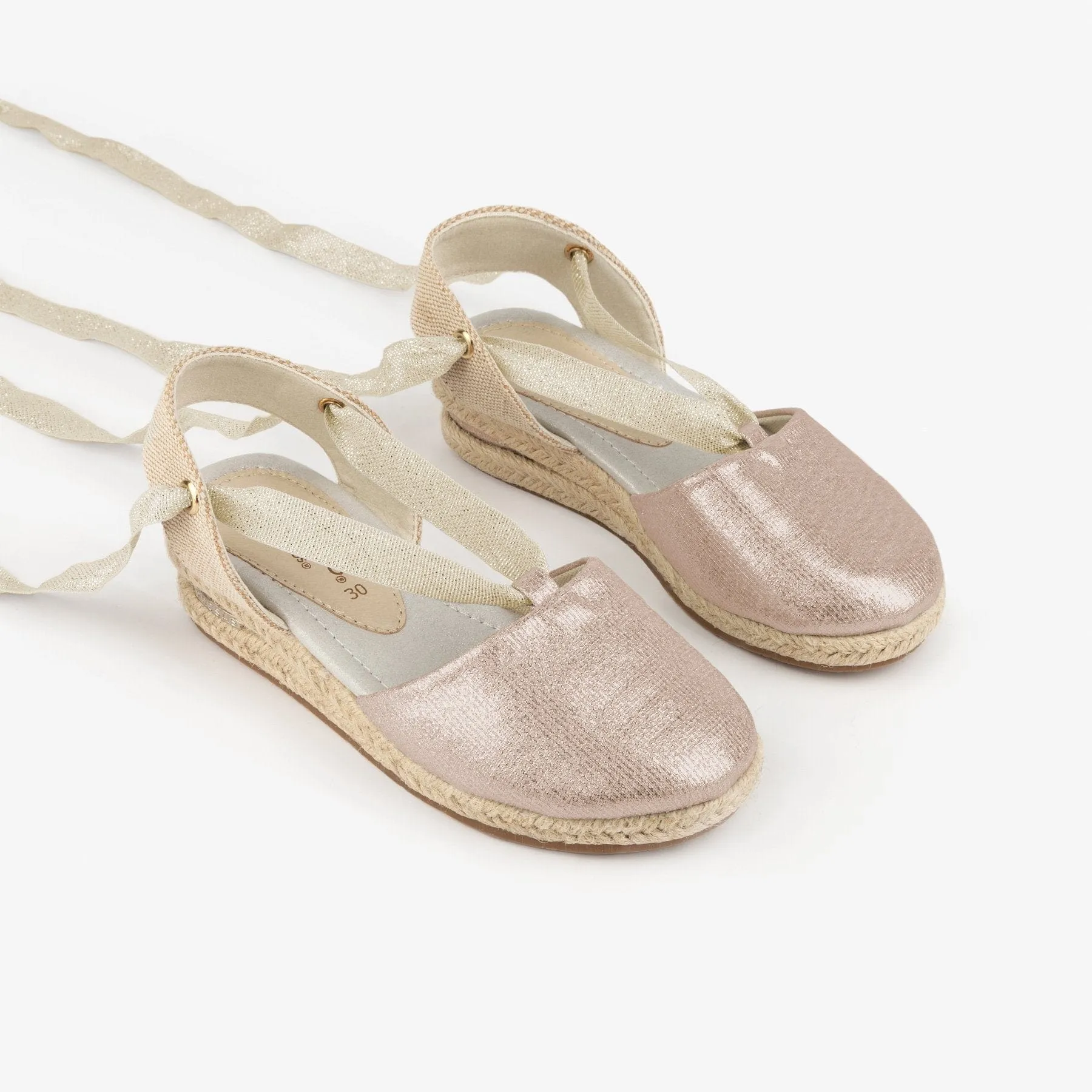 Girl's Pink Wedge Canvas Espadrilles