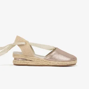 Girl's Pink Wedge Canvas Espadrilles