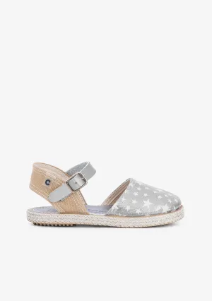 Girl's Star Silver Glow Espadrilles