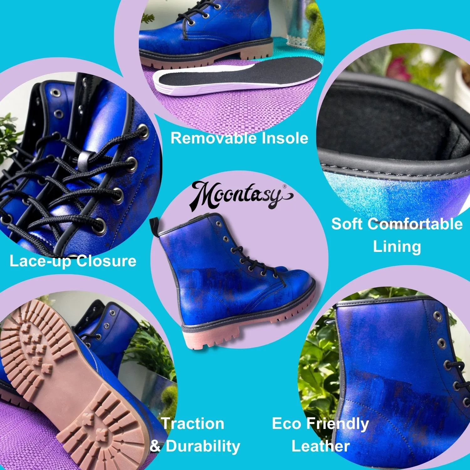 Gradient Teal and Lime Green Lace-Up Boots ( For Men| Women)
