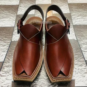Handmade Peshawari Leather Kaptaan Men's Chappal
