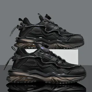 Hnzxzm Black Casual Shoes Men Summer Platform Running Sneakers Shoes Male 2024 Punk Basketabll Shoes For Men