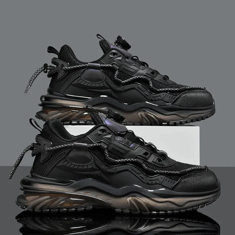 Hnzxzm Black Casual Shoes Men Summer Platform Running Sneakers Shoes Male 2024 Punk Basketabll Shoes For Men