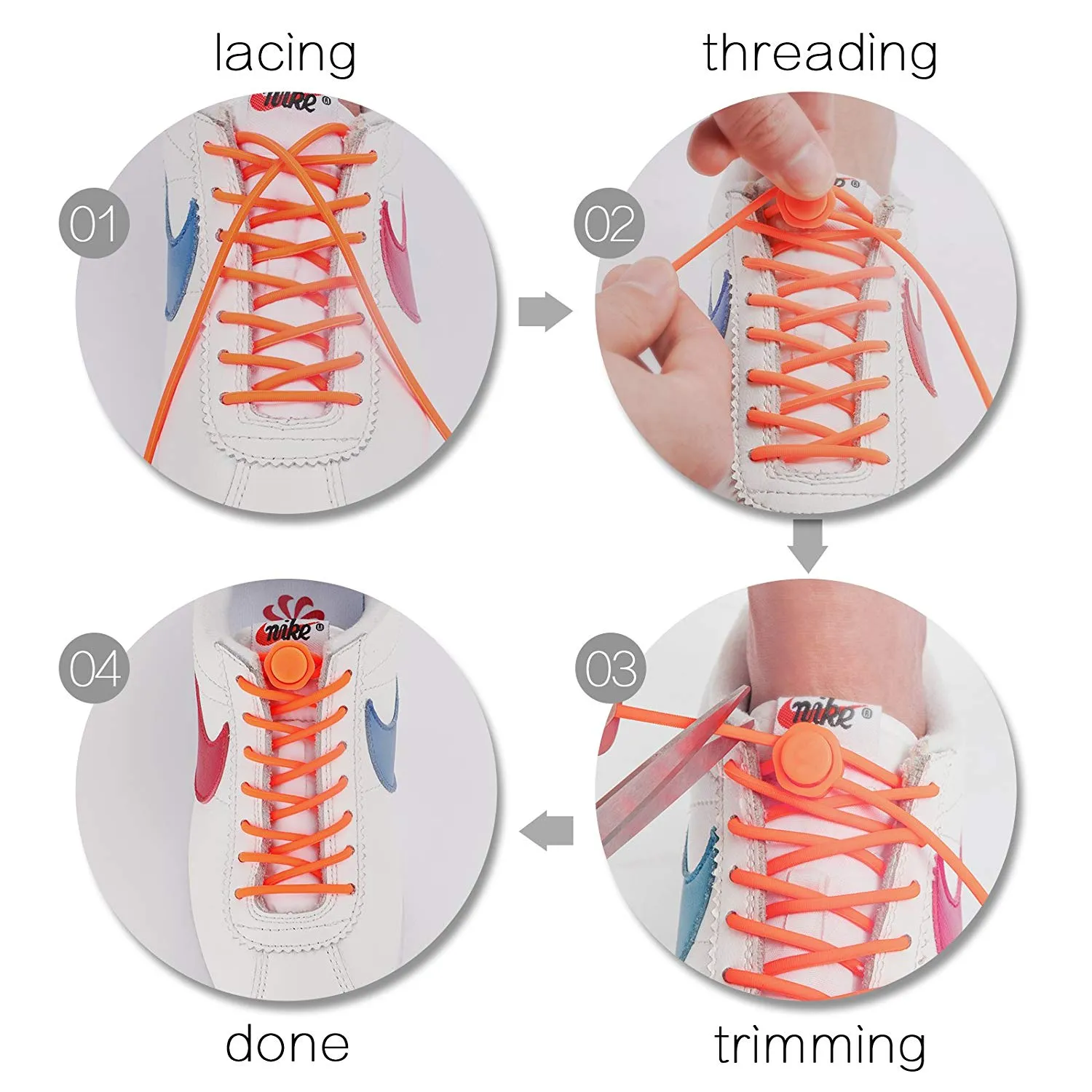 INMAKER No Tie Shoelaces for Kids and Adults, Lock Shoe Laces for Sneakers