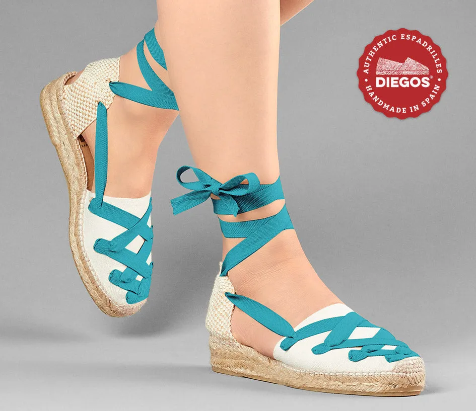 Ivory Lola low wedge Pamplona espadrilles