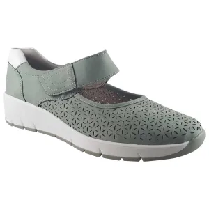 Jana 24664-42 Touch fastening Bar Shoe With Wedge Heel SAGE