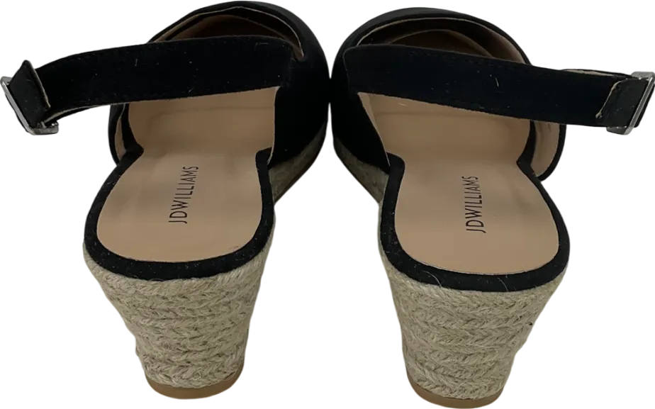JD Williams Black Slingback Espadrilles UK 9.5 EU 43.5 👞