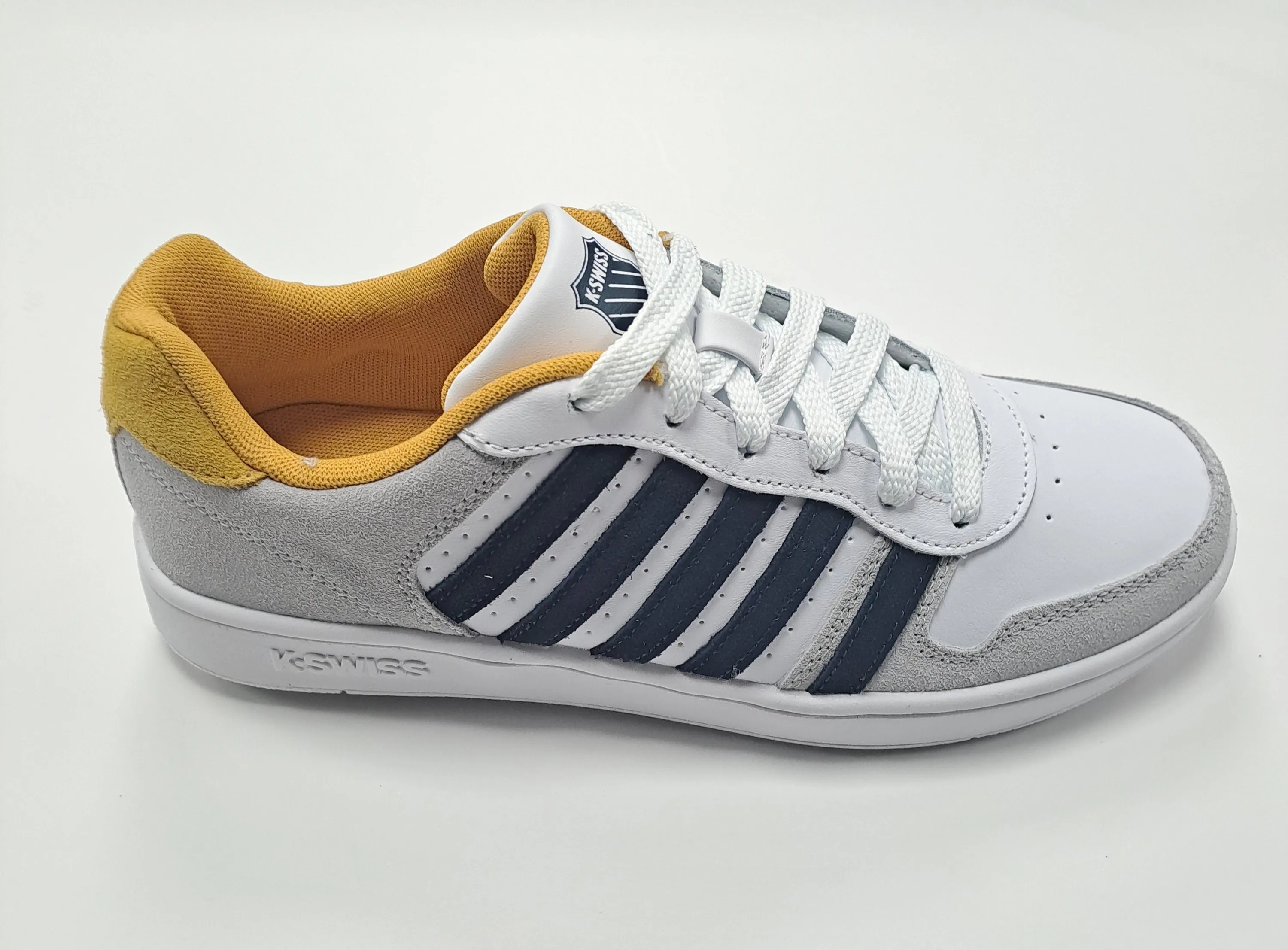 K-Swiss Court Palisades Trainer - White/Navy/Honey Gold