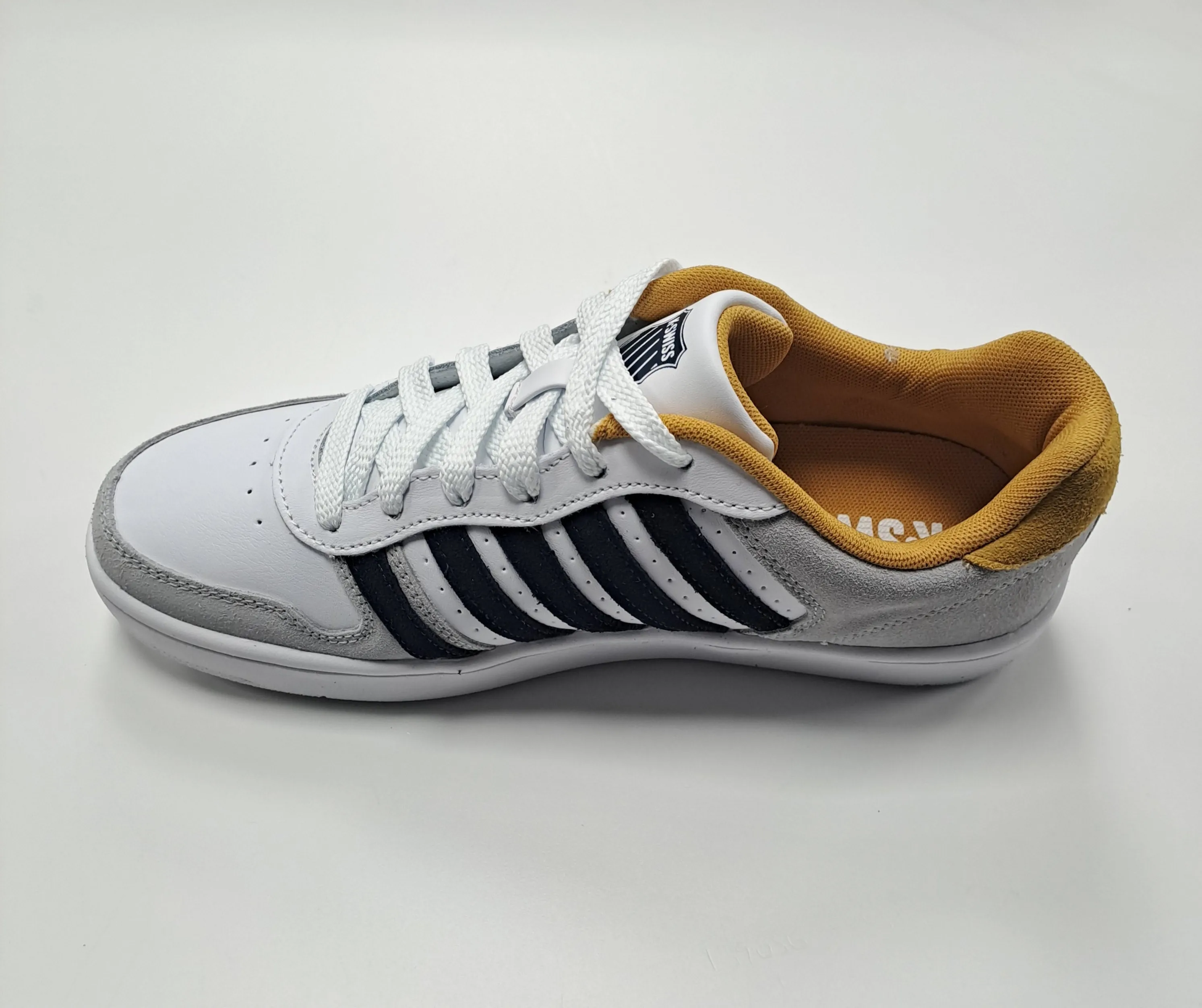K-Swiss Court Palisades Trainer - White/Navy/Honey Gold