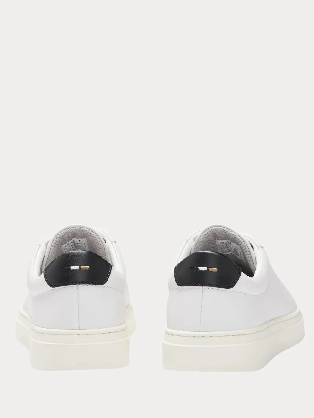LACE-UP LEATHER TRAINERS Hvit