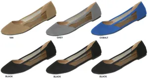 ladies ballet flats with mesh side panels Case of 36