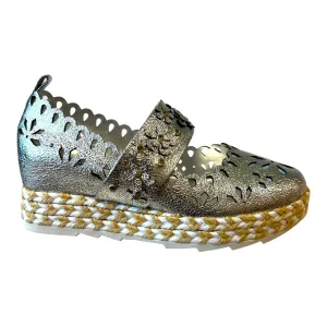 LB CC402C Silver Espadrille Sandals