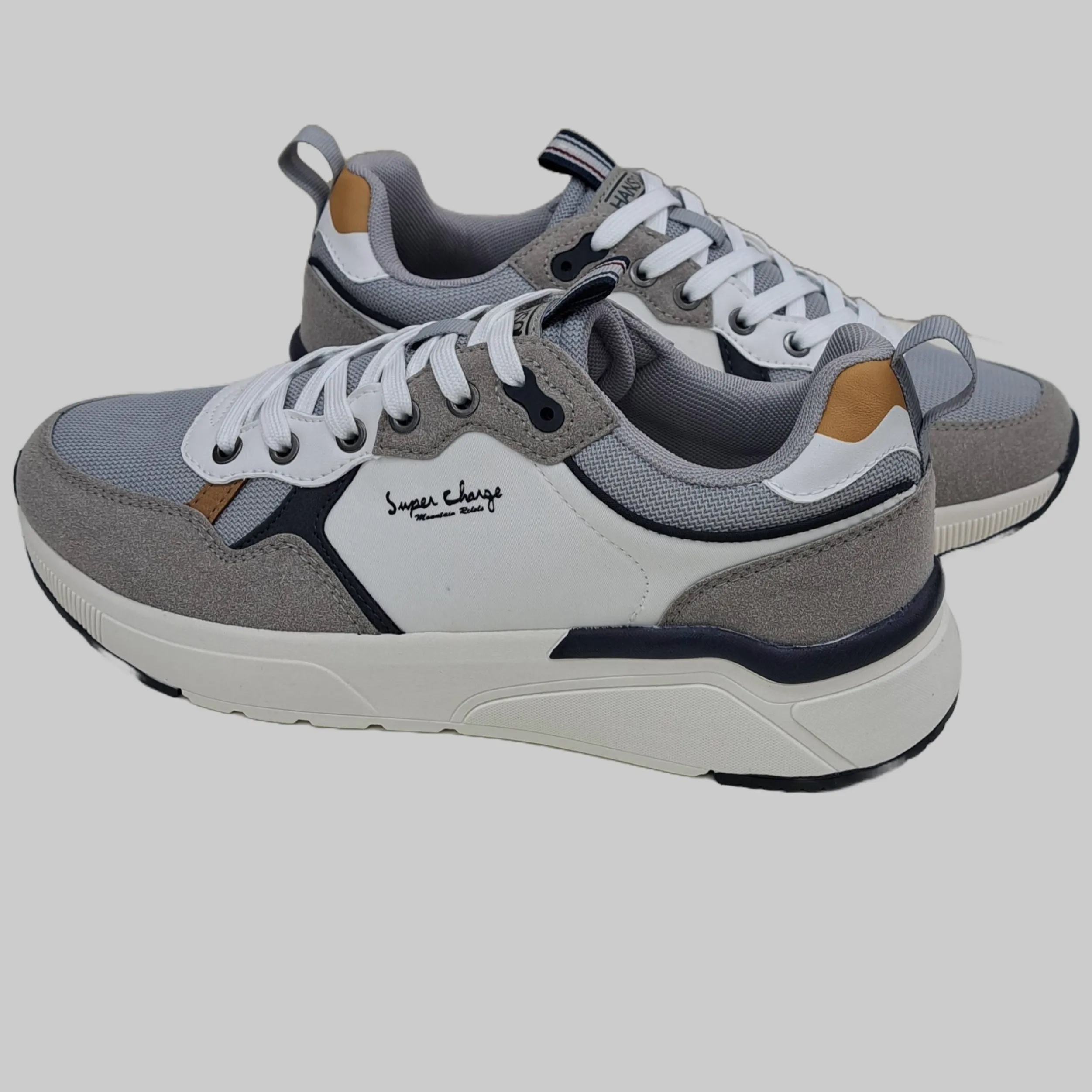 LEATHER MIX TRAINERS