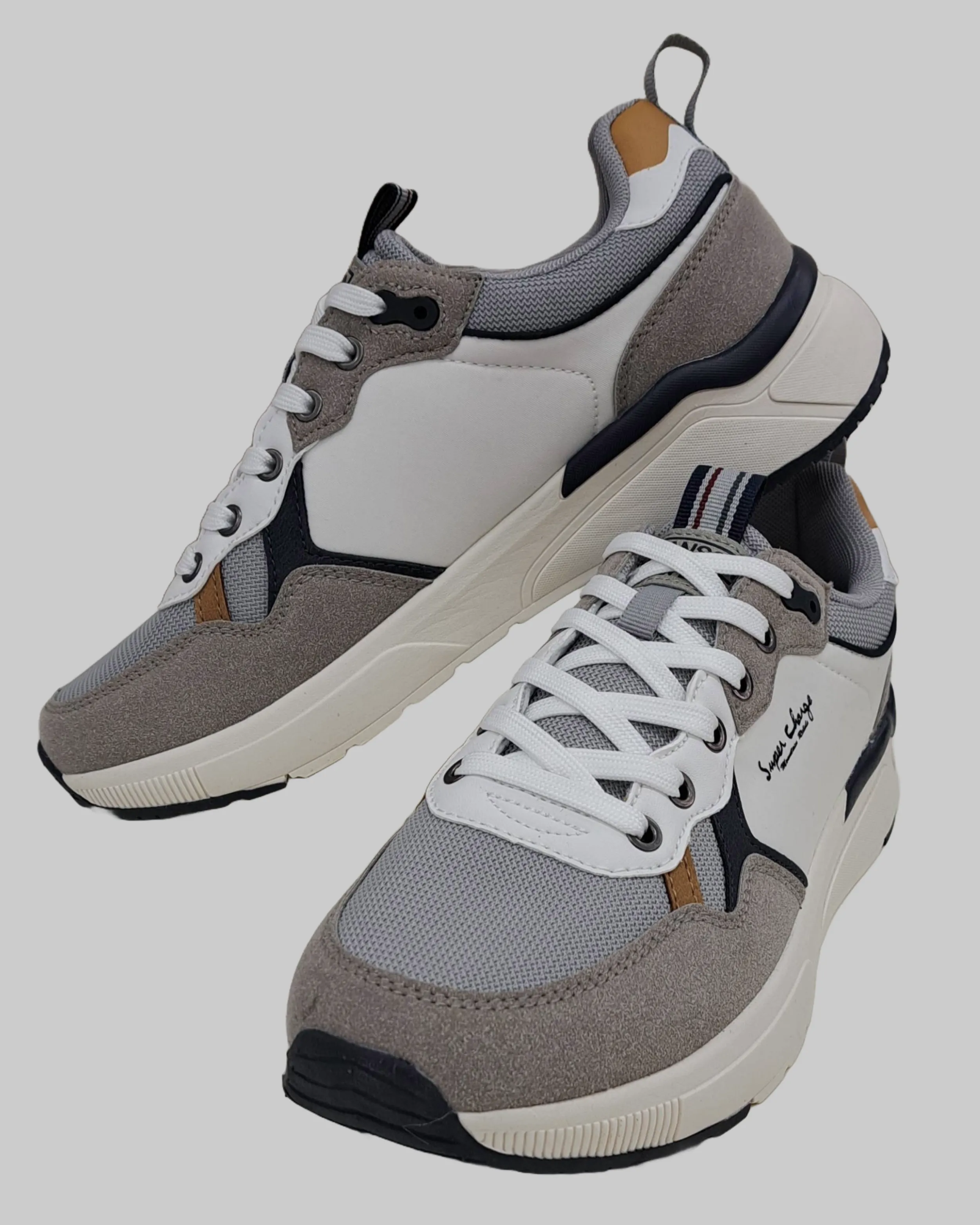 LEATHER MIX TRAINERS