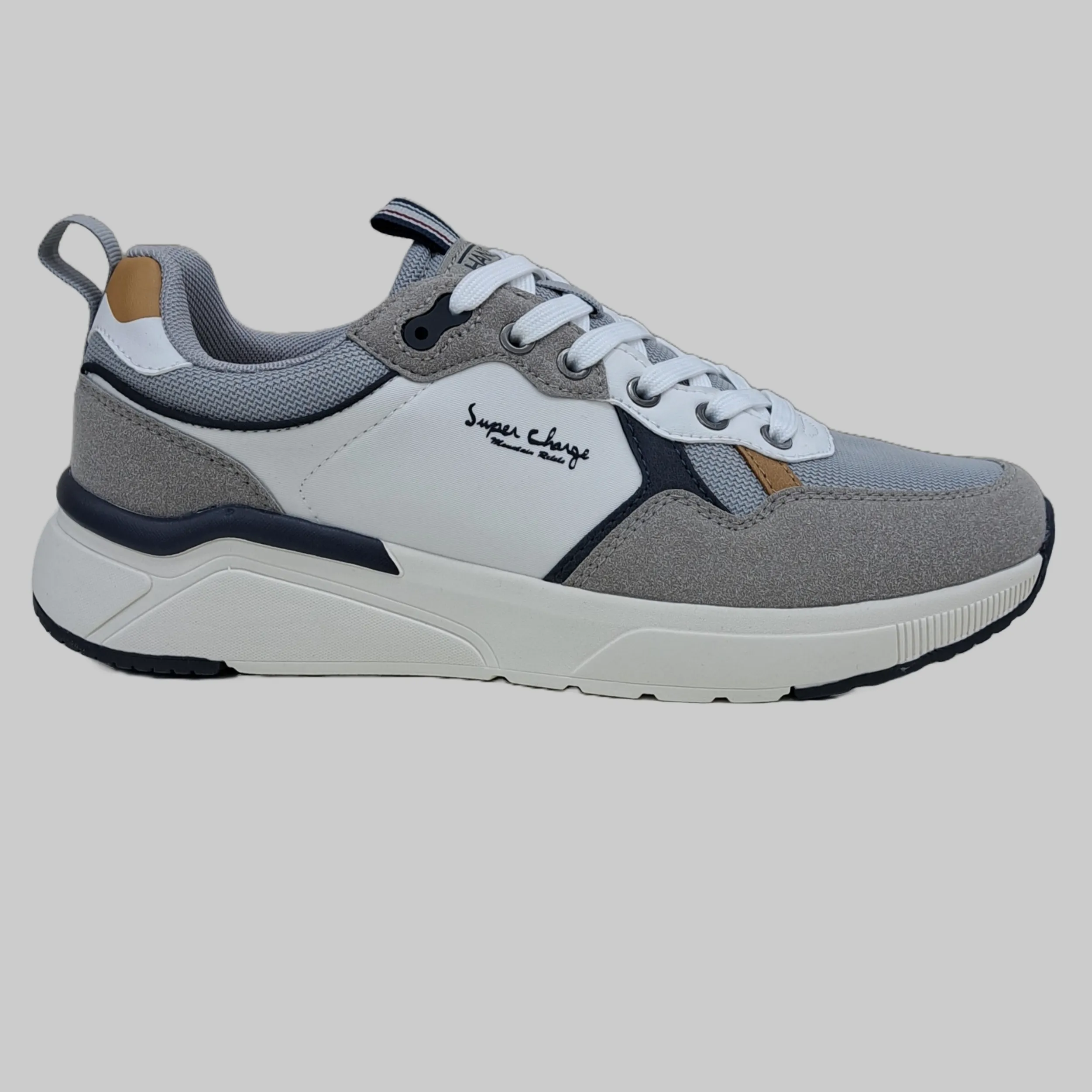 LEATHER MIX TRAINERS