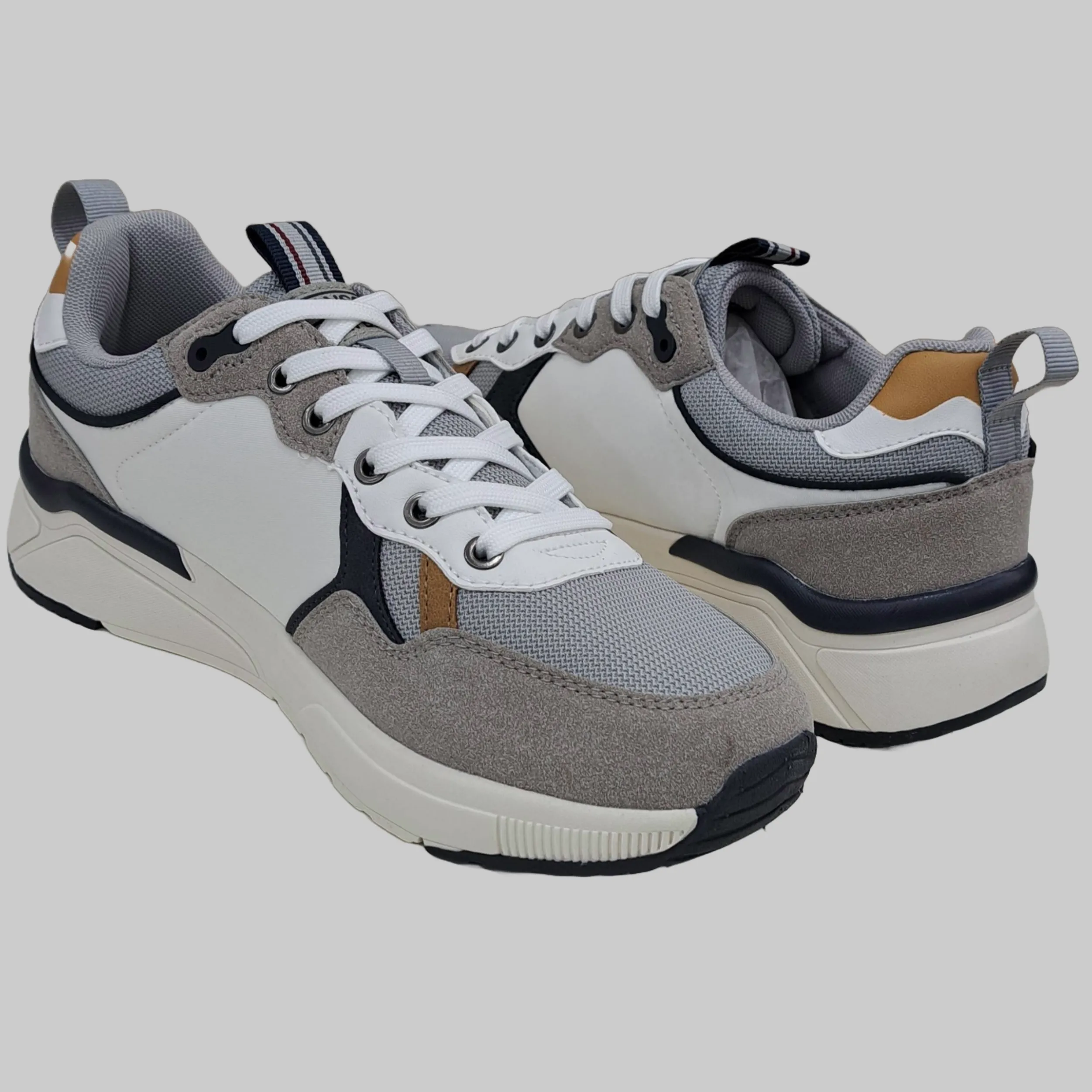 LEATHER MIX TRAINERS