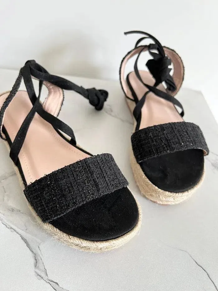 LIDIA-Espadrilles platform con lacci alla caviglia