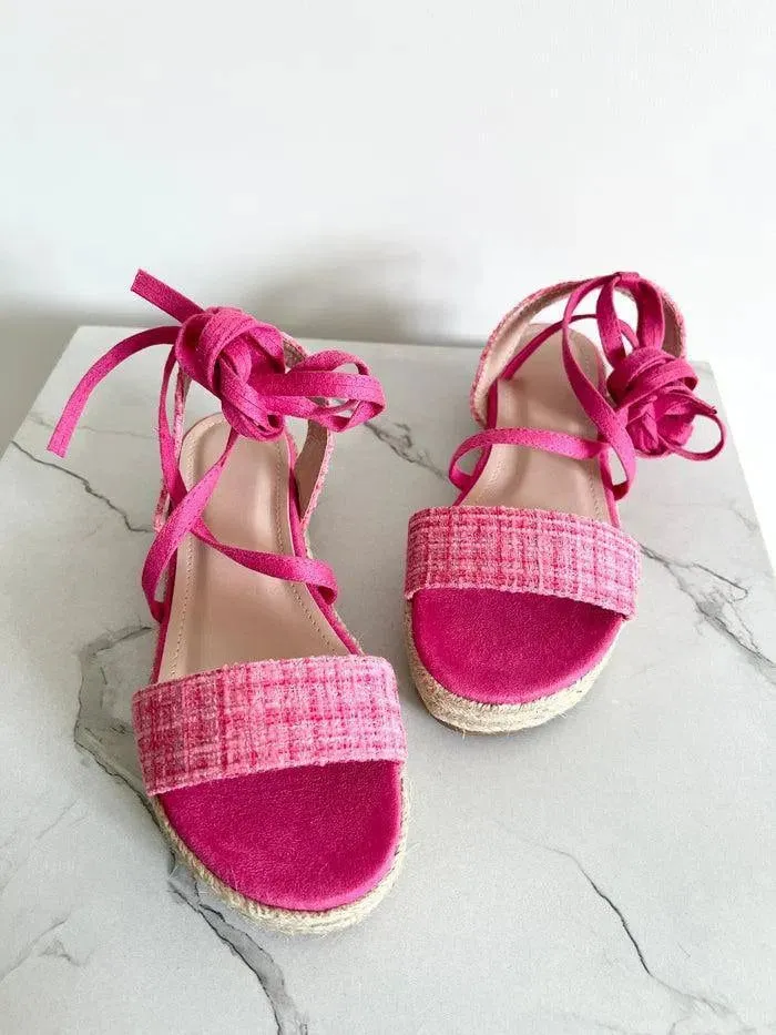 LIDIA-Espadrilles platform con lacci alla caviglia