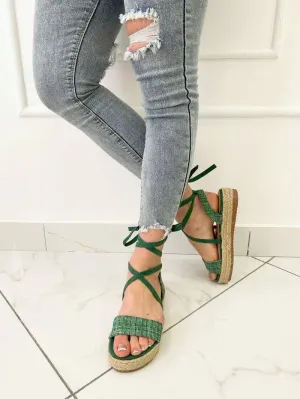 LIDIA-Espadrilles platform con lacci alla caviglia