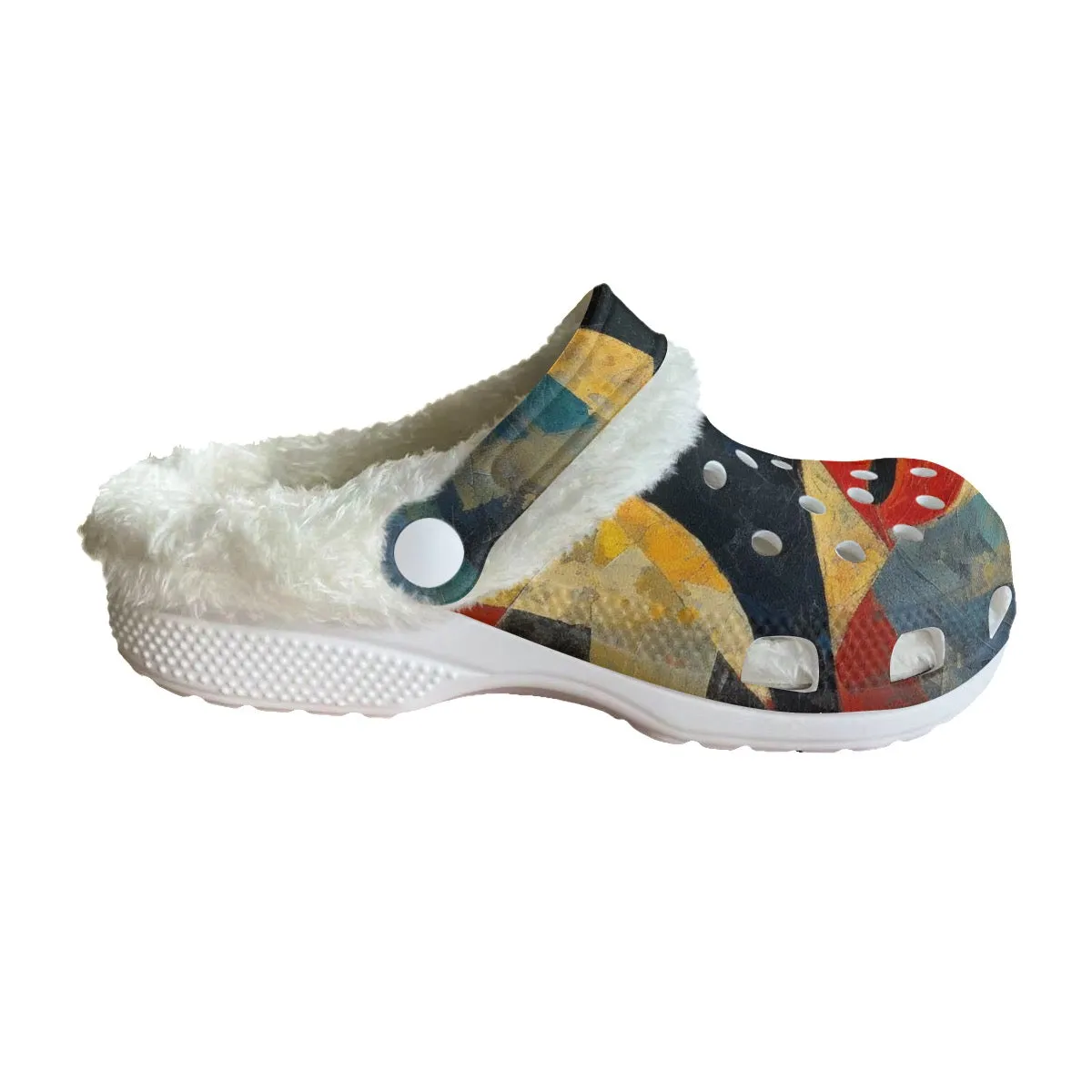 Mc#32 Men's Classic Clogs with Fleece, abstract, print