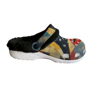 Mc#32 Men's Classic Clogs with Fleece, abstract, print