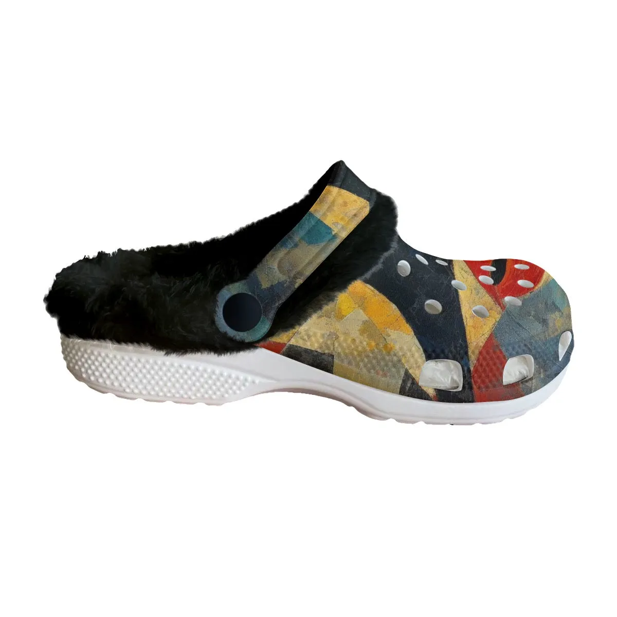 Mc#32 Men's Classic Clogs with Fleece, abstract, print