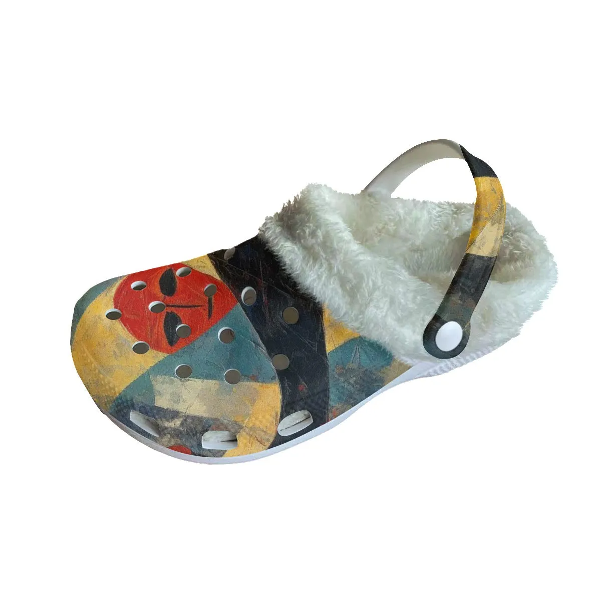 Mc#32 Men's Classic Clogs with Fleece, abstract, print