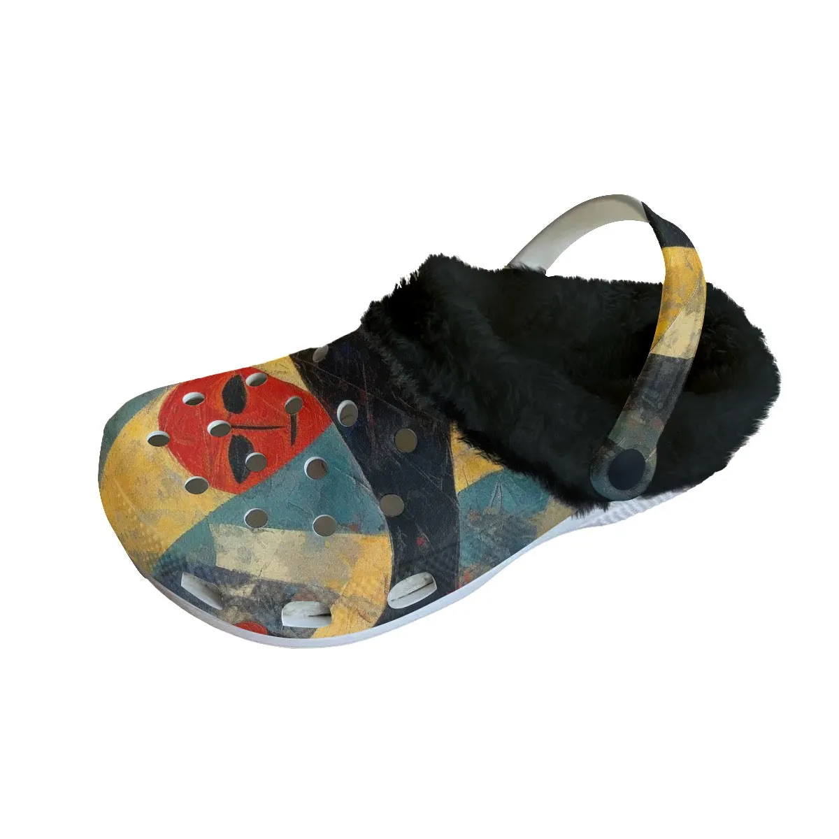Mc#32 Men's Classic Clogs with Fleece, abstract, print