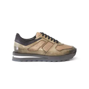 Men's Calf Leather Handmade Sneakers M8013