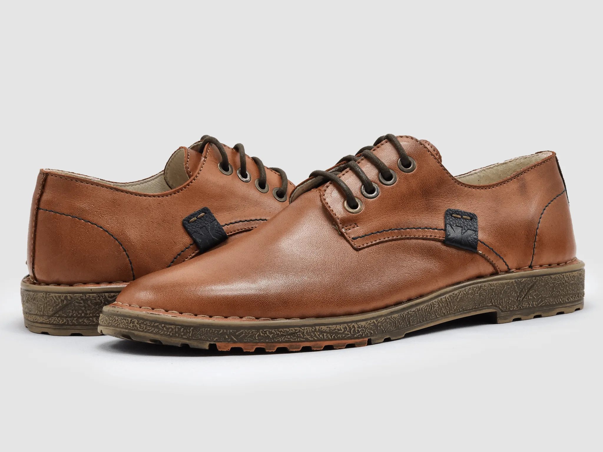 Men's Derby Leather Dress Shoes - Brown