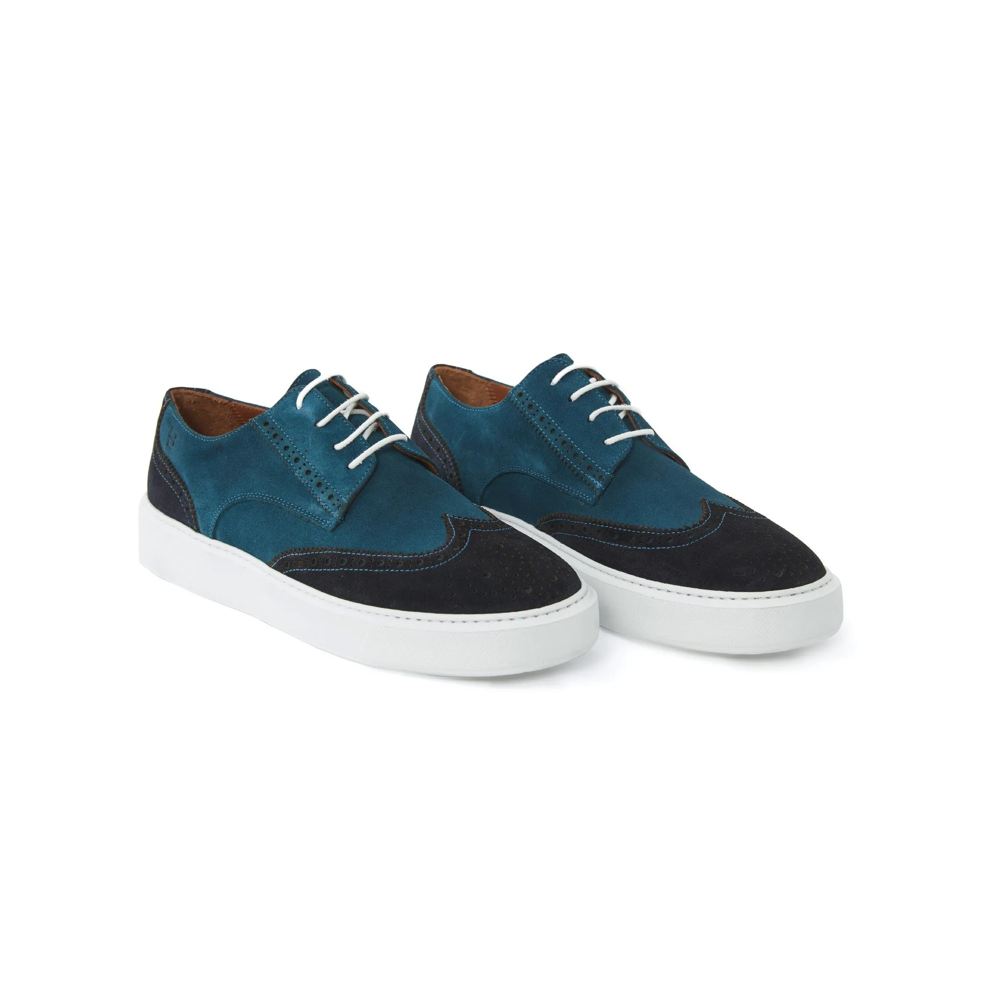 Men's Suede Calf Leather Handmade Oxford M9012