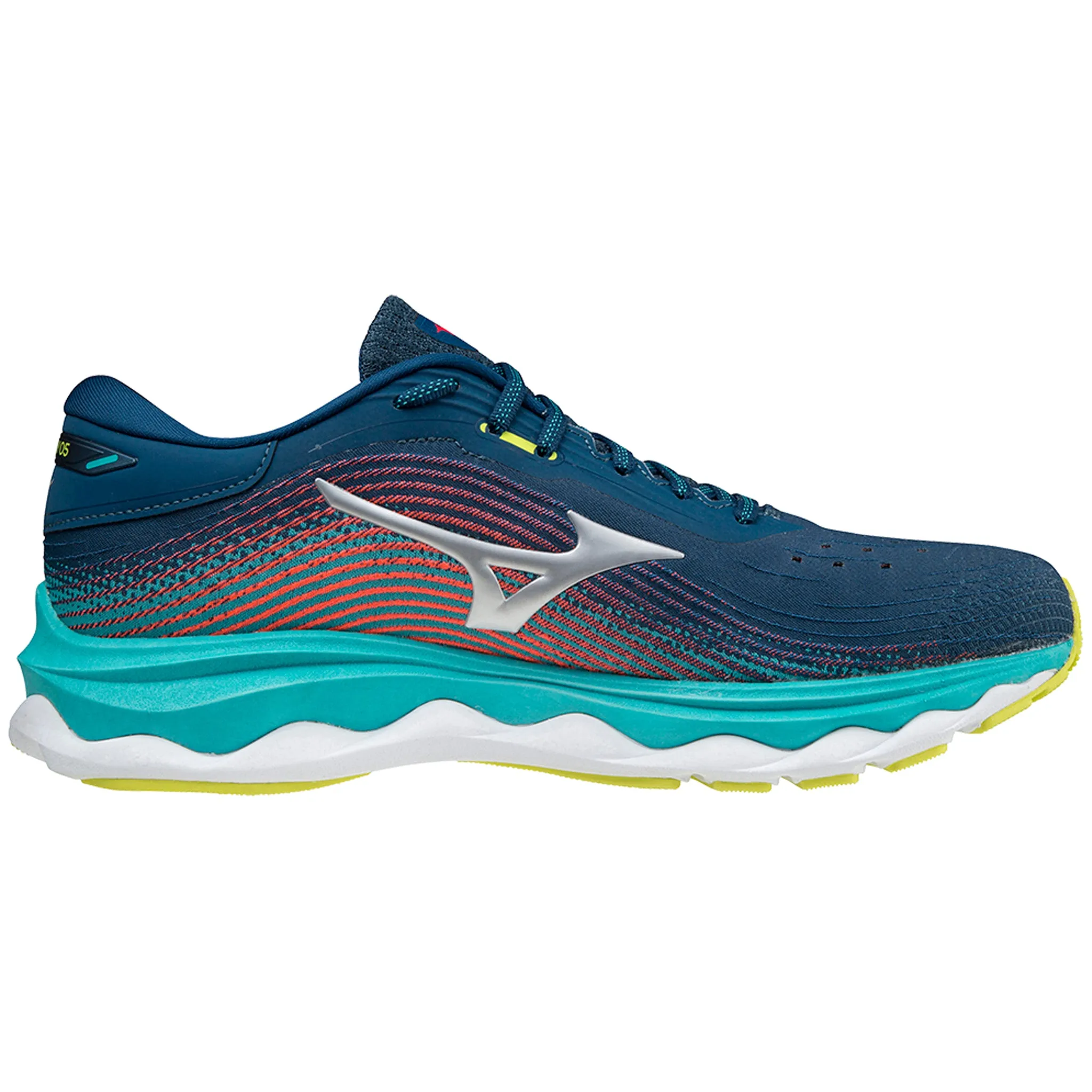 Mizuno Wave Sky 5 Men's GSea/Silver/IgnitionRed