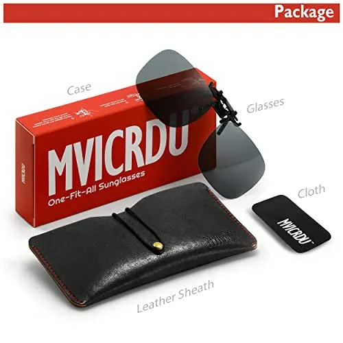 MVICRDU Clip on Sunglasses over Prescription Glasses for Men & Women Flip up Sunglasses Polarized UV Protection Lens CG3