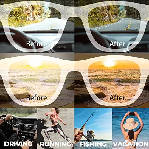 MVICRDU Clip on Sunglasses over Prescription Glasses for Men & Women Flip up Sunglasses Polarized UV Protection Lens CG3