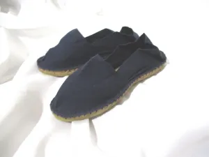 NEW FRENCH SOULE FRANCE ESPADRILLE Shoe 37 BLACK Canvas SLIPPER  LOAFER Moc