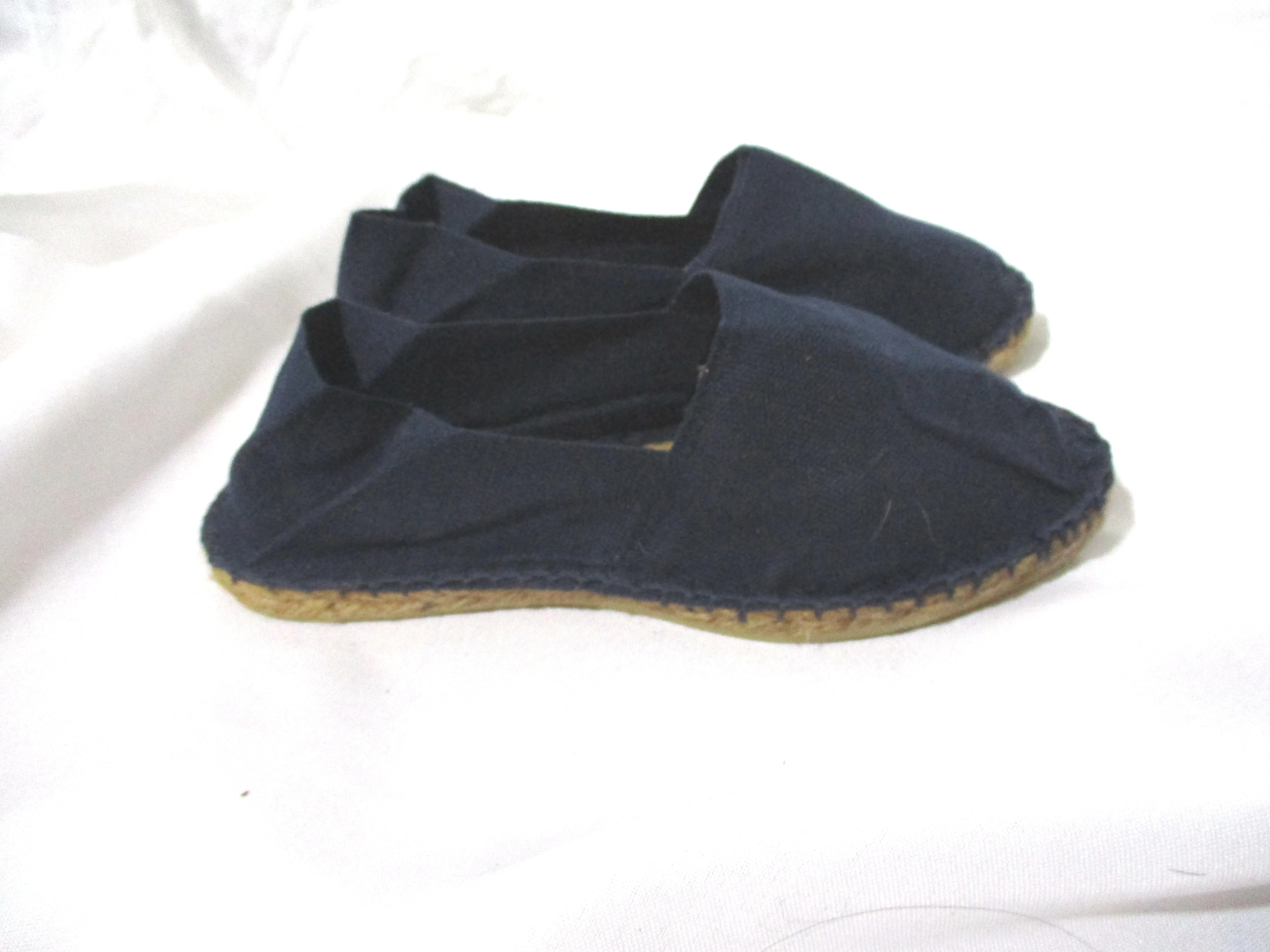 NEW FRENCH SOULE FRANCE ESPADRILLE Shoe 37 BLACK Canvas SLIPPER  LOAFER Moc