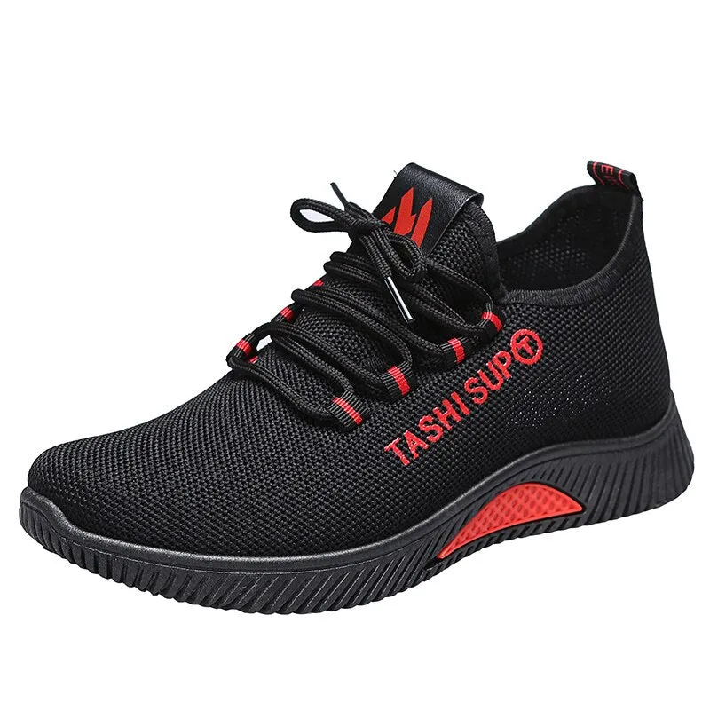 New Soft Bottom Running Women's Shoes Breathable Flat All-match Fashion Mesh Casual Light Set Foot Lace Sports Casual Shoes