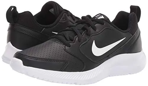 Nike Women's WMNS Todos Black/White Leather Running Shoes-4 UK (6 US) (BQ3201-001)