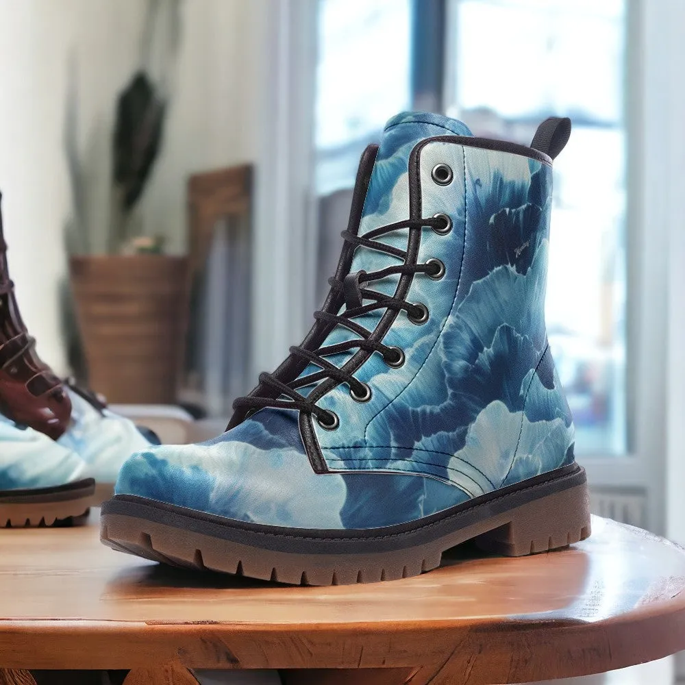 Ocean Breeze Tie-Dye Combat Boots (For Women & Men)