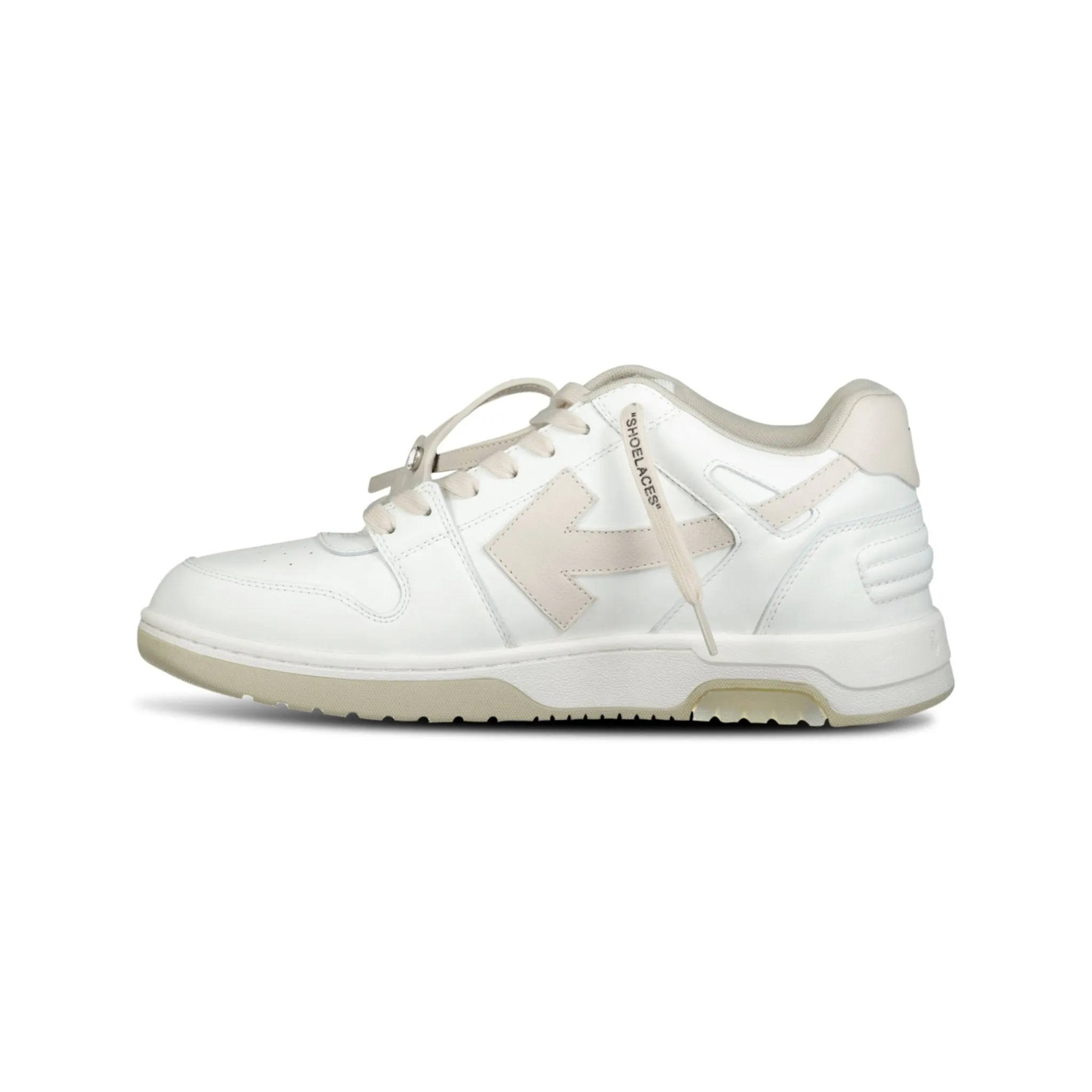 Out Of Office Calf Leather Trainer White & Beige