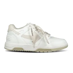 Out Of Office Calf Leather Trainer White & Beige