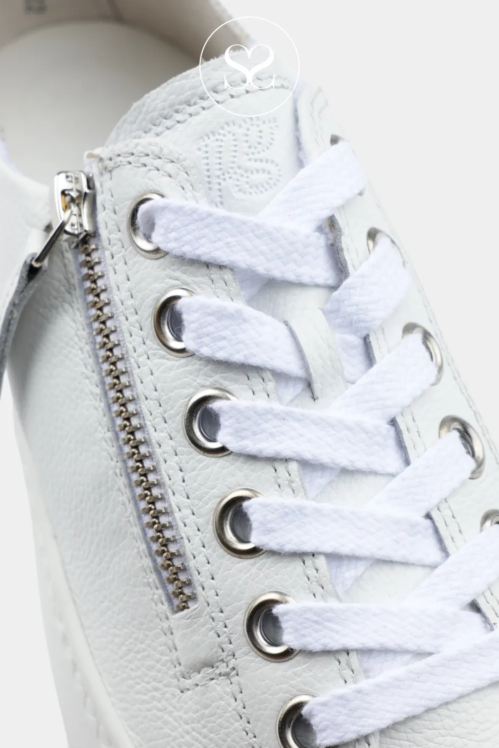 PAUL GREEN 5006 WHITE CHUNKY FLATFORM TRAINERS