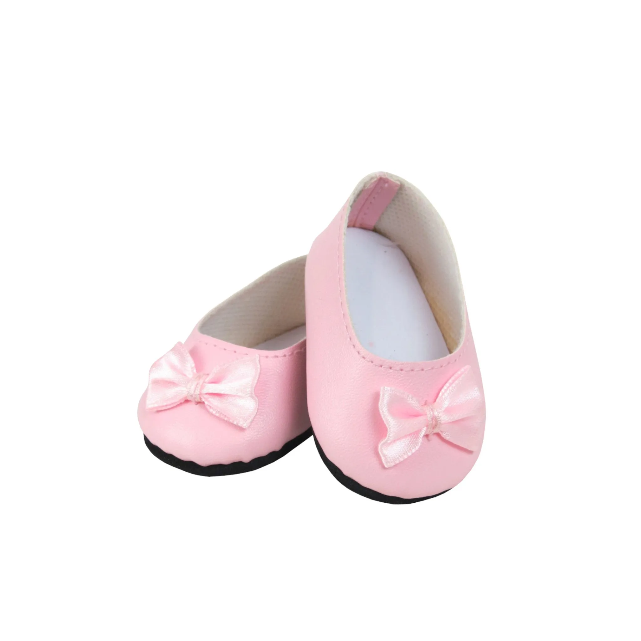 Pink Ballet Flats with Bow for 18-inch Dolls