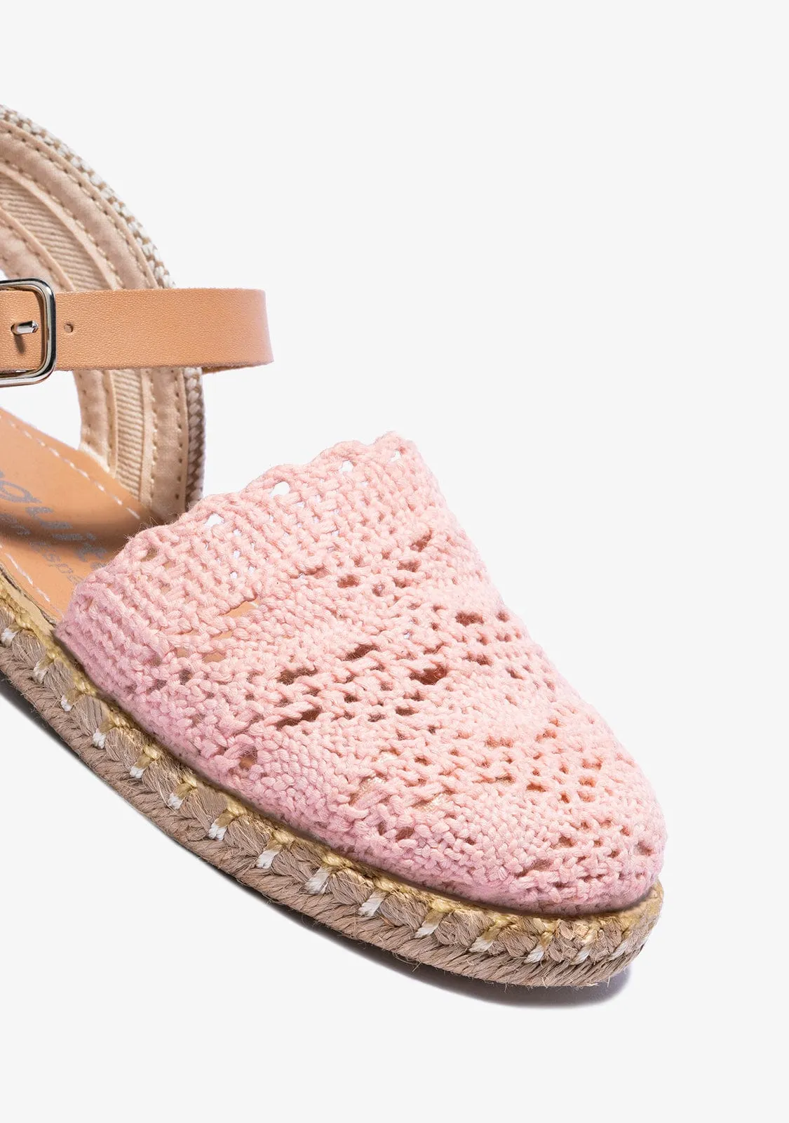 Pink Macrame Espadrilles
