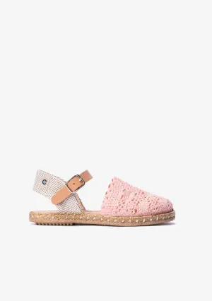 Pink Macrame Espadrilles