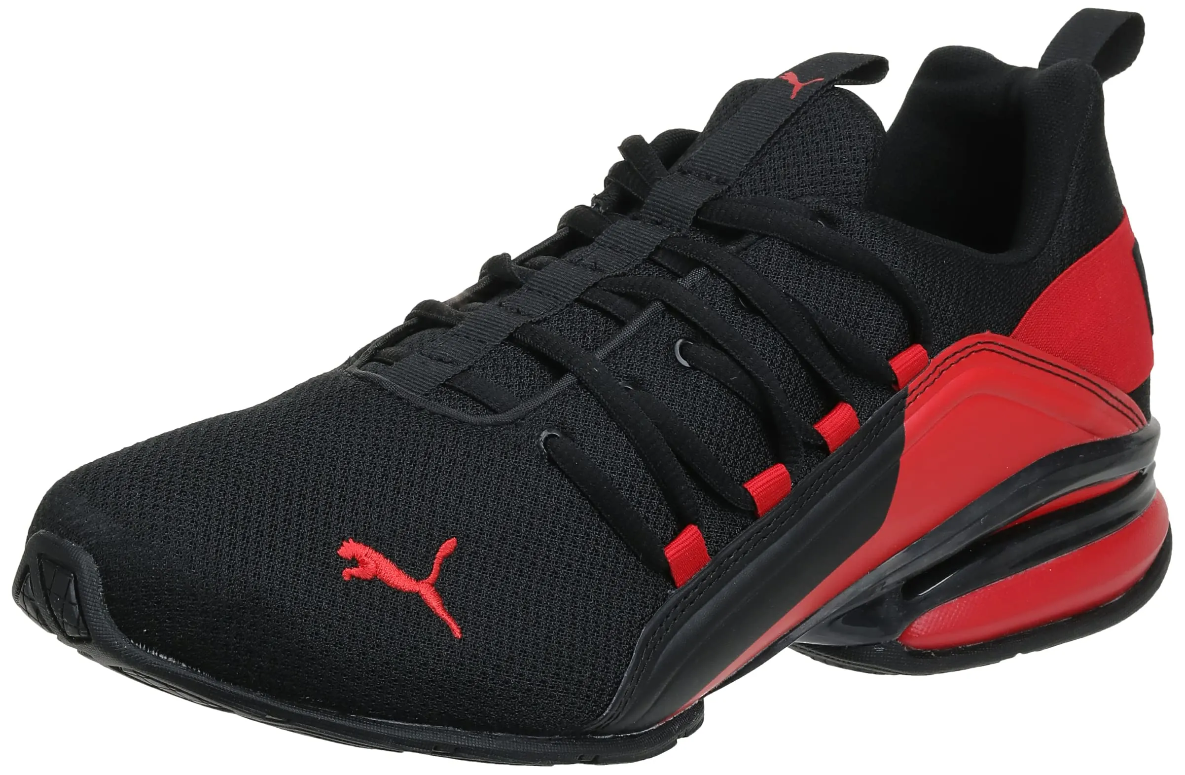 PUMA Mens Axelion Cross Trainer, PUMA Mens Black-High Risk Red, 10