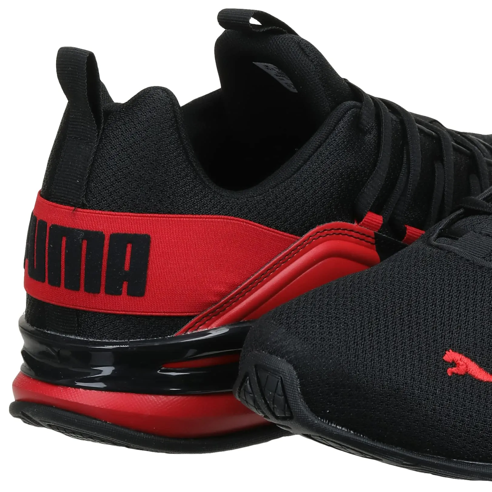 PUMA Mens Axelion Cross Trainer, PUMA Mens Black-High Risk Red, 10